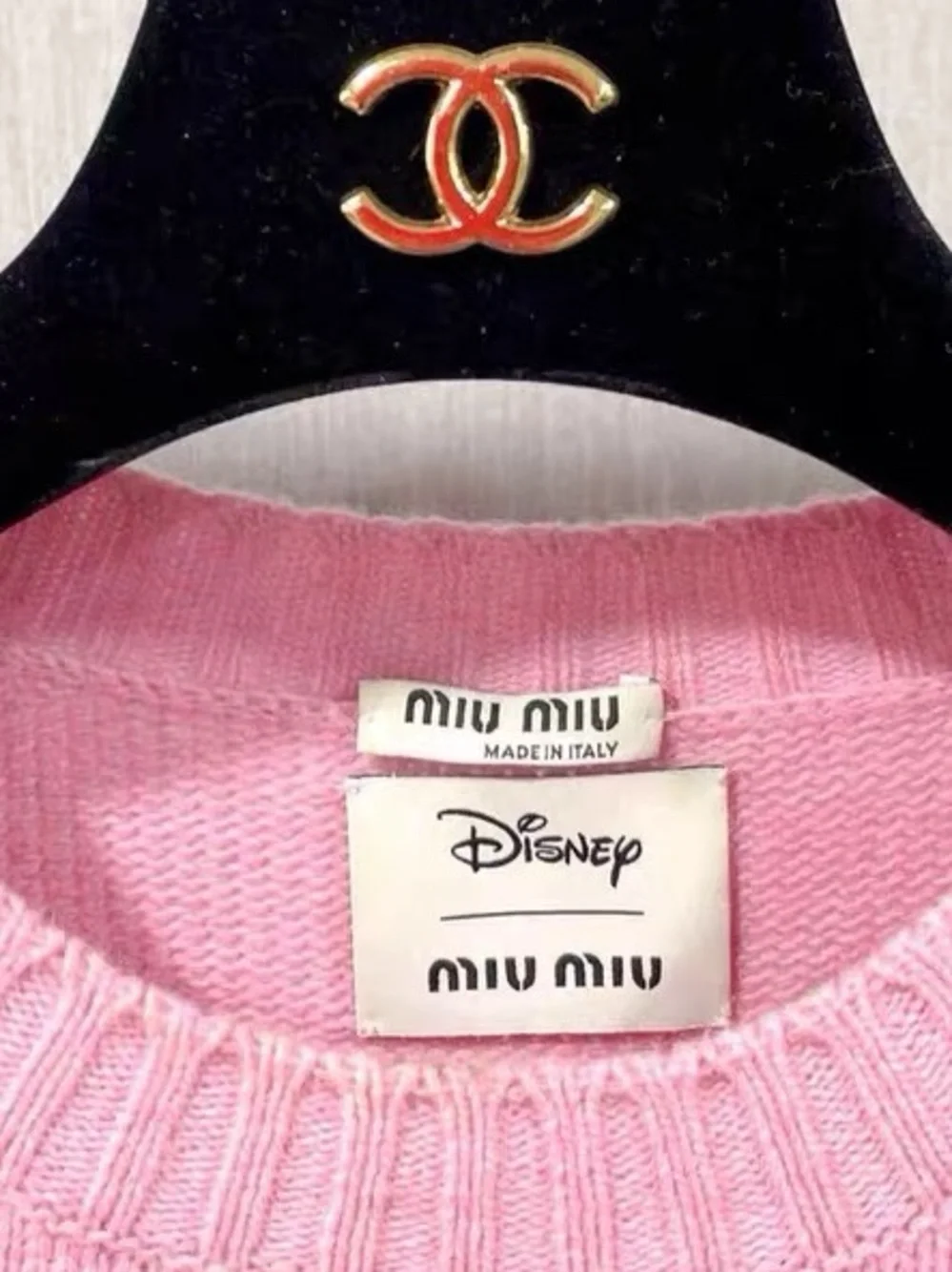🚩steal Miu Miu Pink Bambi Intarsia Crewneck Sweater - Picture 3 of 6